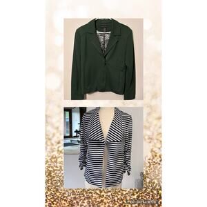 Grace Elements Moto Jacket Green Full Zip Up Front & Cuffs Lined - Size 8 Medium